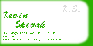 kevin spevak business card